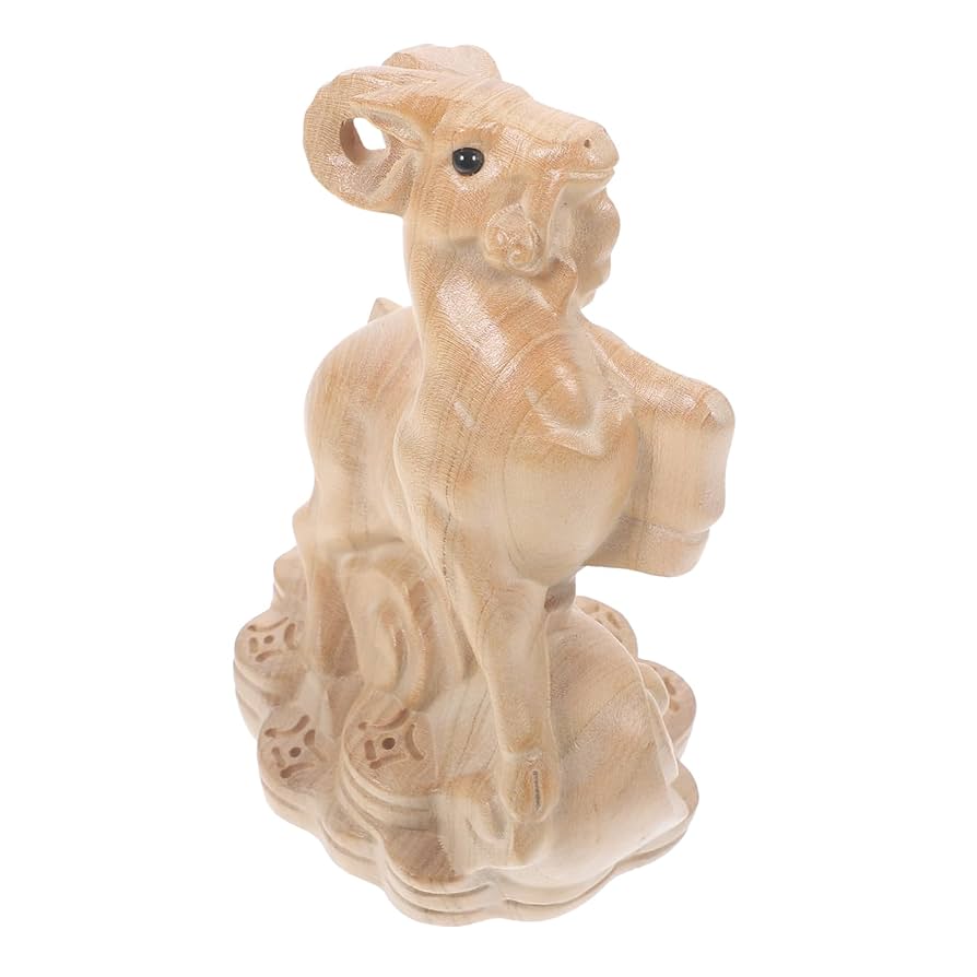 Amazon.co.jp: MUSISALY 木彫り羊の置物 デスクトップ装飾品